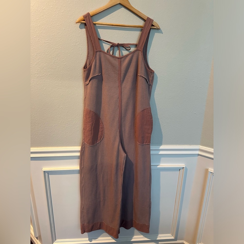 Romper Sleeveless Jumpsuit with Pockets Grey Purple
